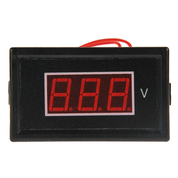 V85 2 Kablolu 75-300V AC LED Dijital Voltmetre Siyah