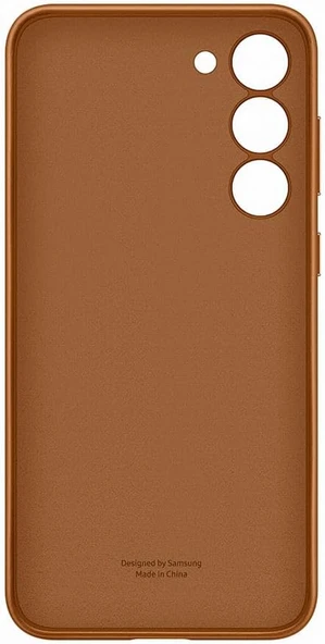 Samsung Galaxy  S23+ Plus için Hakiki Deri Kılıf, Kahverengi Lether Cover EF-VS916L - Resim 8