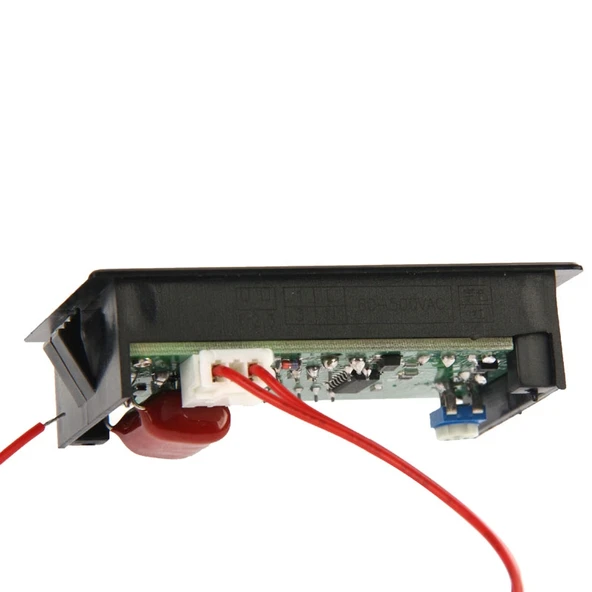 V85 2 Kablolu 75-300V AC LED Dijital Voltmetre Siyah - 4