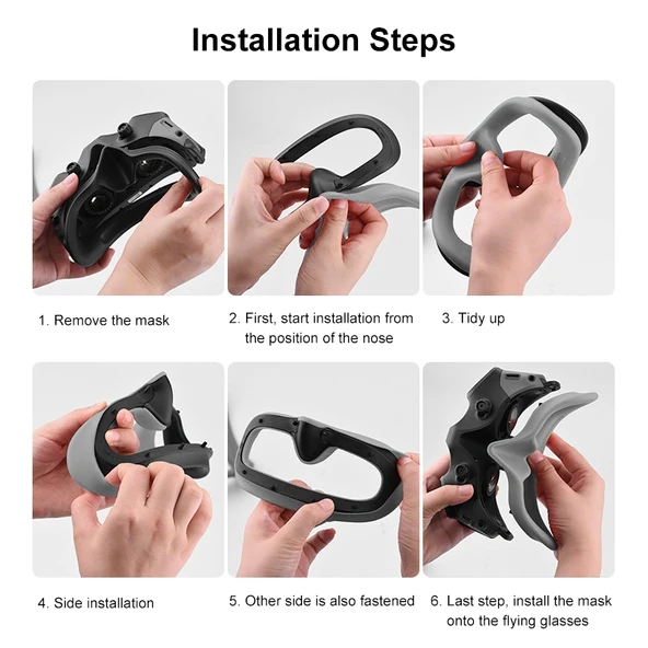 DJI Avata Goggles 2 Uyumlu Gri Silikon Koruyucu Maske Kılıfı - 8