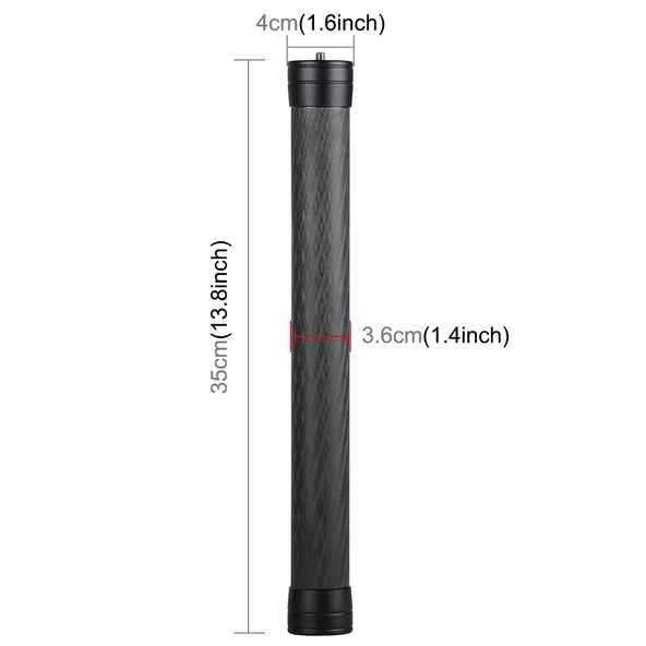 PULUZ Karbon Fiber Uzatılabilir Monopod Çubuk DJI MOZA Feiyu V2 Zhiyun G5 SPG Gimbal Siyah 35cm - 3
