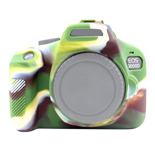Canon EOS 3000D 4000D Uyumlu Kamuflaj Yumuşak Silikon Kılıf
