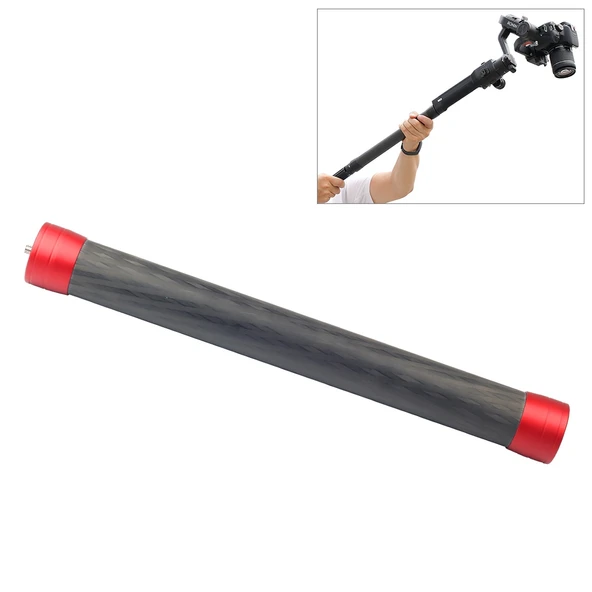 PULUZ Karbon Fiber Uzatılabilir Monopod Çubuk DJI MOZA Feiyu V2 Zhiyun G5 SPG Gimbal Kırmızı 35cm