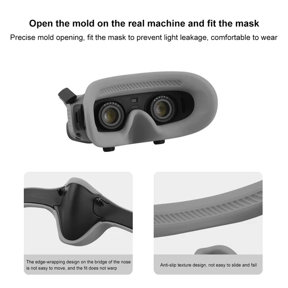 DJI Avata Goggles 2 Uyumlu Gri Silikon Koruyucu Maske Kılıfı - 3