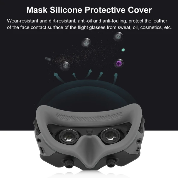 DJI Avata Goggles 2 Uyumlu Gri Silikon Koruyucu Maske Kılıfı - 5