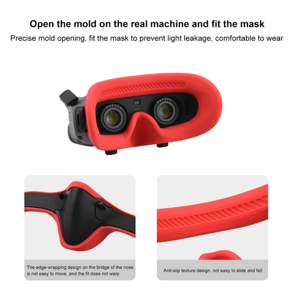 DJI Avata Goggles 2 Uçuş Göz Maskesi Silikon Koruyucu Kılıf Kırmızı - 3