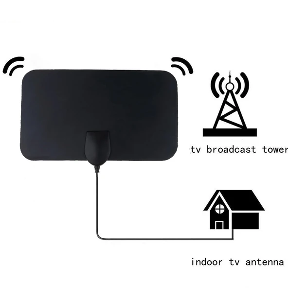 AN-1001 Modeli 5dBi 25dBi İç Mekan HDTV Anteni Çift Taraflı Yapışkanlı Siyah VHF170-230 UHF470-862MHz - 3