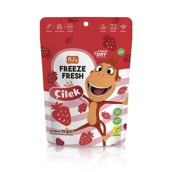 Pol’s Kukuli Freeze Fresh Bütün Çilek 15 Gr