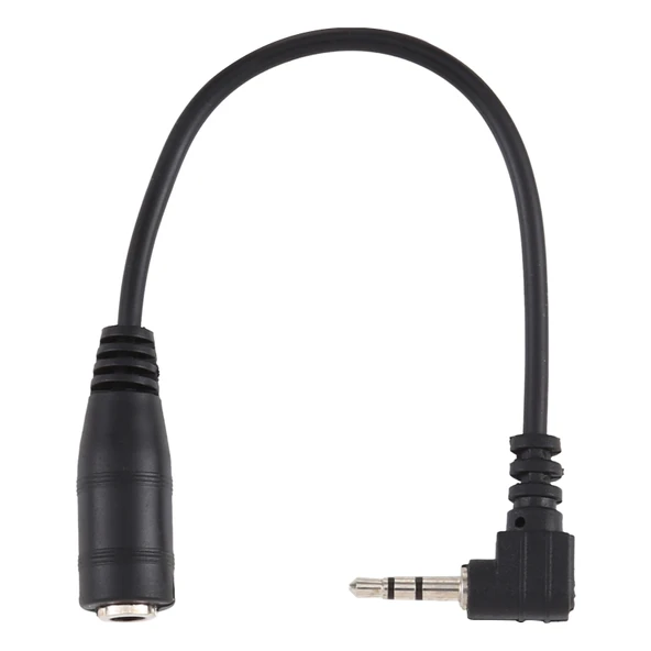2.5mm Sağ Açılı Erkek Fişten 3.5mm Dişi Jak Stereo AUX Ses Güç Adaptör Kablosu 14cm - 3