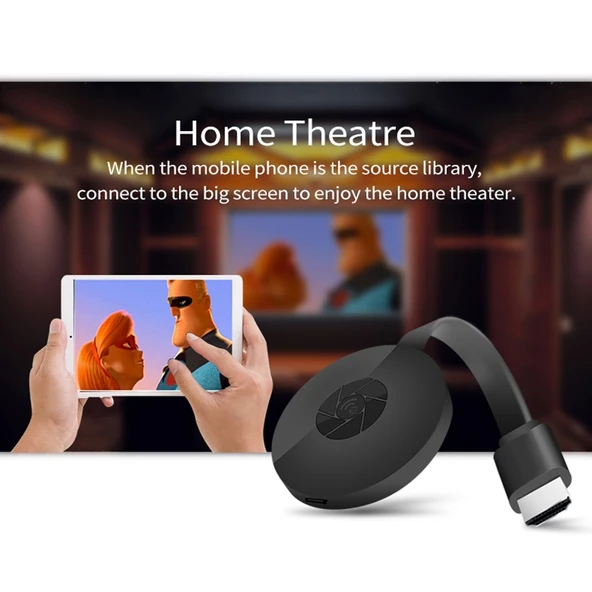 MiraScreen G2 Kablosuz WiFi Görüntü Alıcısı 5GHz 1080P TV Stick iPhone Samsung ve Diğer Akıllı Telefonlar İçin Siyah - 5