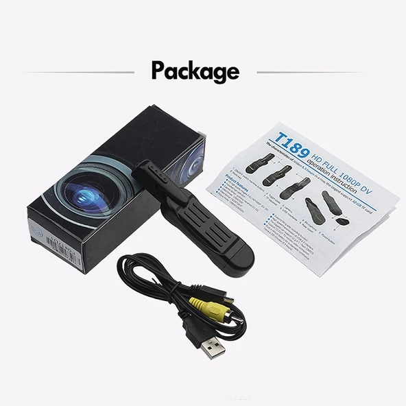 T189 Mini 720P DV Kamera Video Kaydedici Kalem 8GB Hafıza - 8