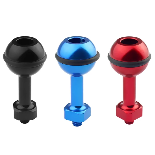 PULUZ 1 4 Inç Vida Alüminyum Top Adaptör Montaj Siyah 2 5cm Çaplı GoPro Insta360 DJI Aksiyon Kameraları İçin - 7