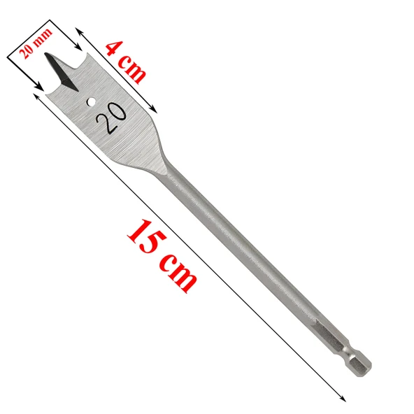 Ahşap Delme Ucu Matkap Ucu Tahta Sunta Plastik Alçıpan Delme Ucu Bits Yaprak Uç 20 mm - 3
