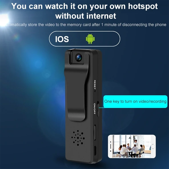 RD03 1080P HD WiFi Gözetim Kameralı Kayıt Kalemi Klipsli - 6