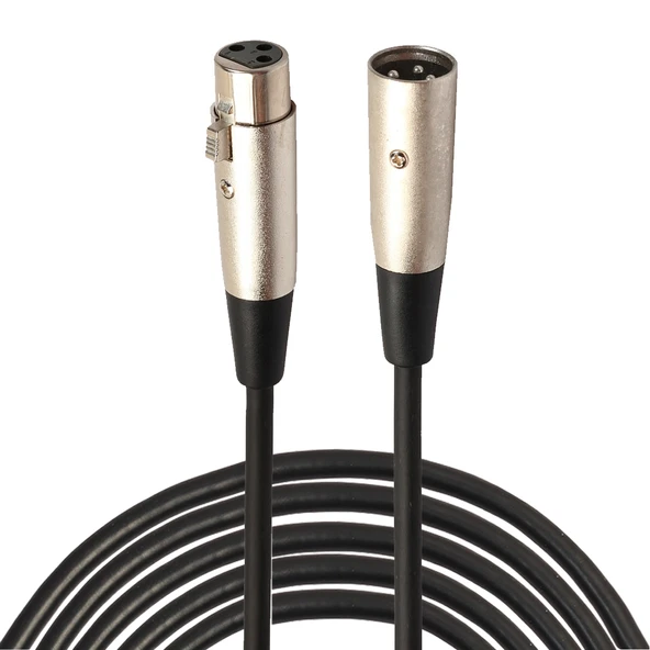 5 Metre 3 Pin XLR Erkek - Dişi Mikrofon Korumalı Kablo - 2