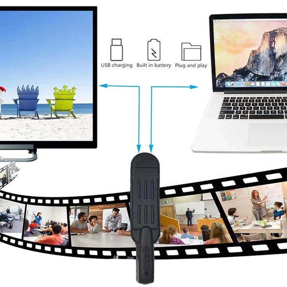 T189 Mini 720P DV Kamera Video Kaydedici Kalem 8GB Hafıza - 5