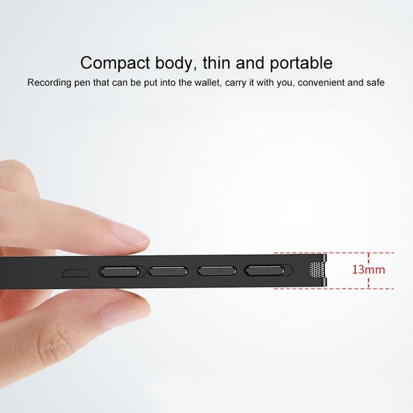 N3 16GB Gürültü Azaltmalı Renkli Ekran Mini MP3 Ses Kaydedici Siyah - 8