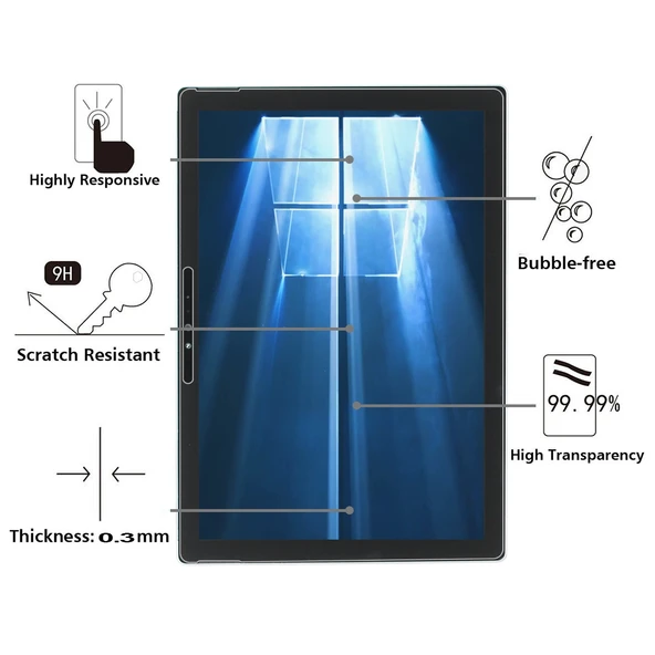 Microsoft Surface Pro 4 12.3 Inç Tam Ekran 0.3mm 9H Temperli Cam Ekran Koruyucu - 2
