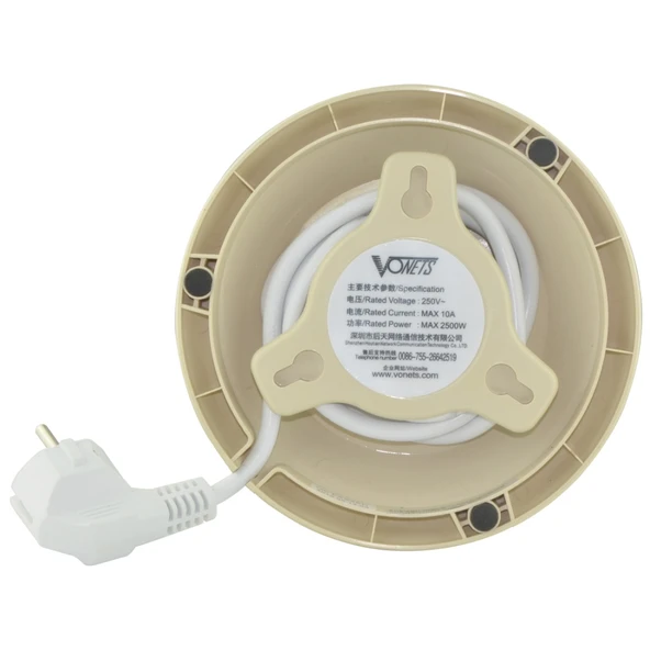 VONETS WiFi-SB-L3 3 Katmanlı 8 Prizli 2 USB Portlu RJ45 Girişli 300Mbps WiFi Tekrarlayıcı Akıllı Priz EU Fiş 2m Kablo Altın Renk - 5
