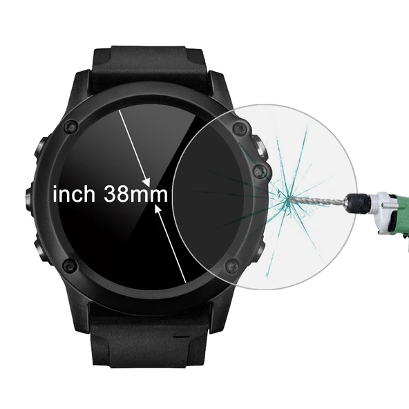 ENKAY Hat-Prince 38mm Çaplı Yuvarlak Kadran Akıllı Saat İçin 0.2mm 9H Sertlikte 2.15D Kavisli Patlamaya Dayanıklı Temperli Cam Ekran Koruyucu