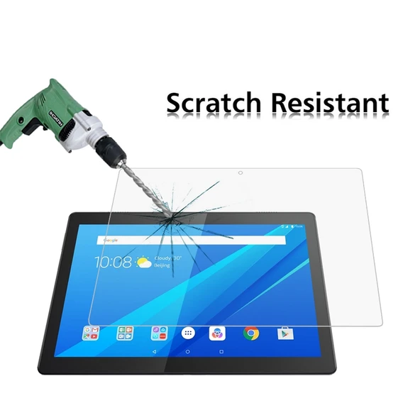 Lenovo Tab M10 Uyumlu 9H Sertlikte 04mm Patlamaya Dayanıklı Temperli Cam Ekran Koruyucu - 3