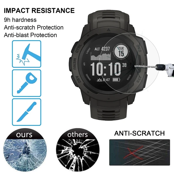 ENKAY Hat-Prince 38mm Çaplı Yuvarlak Kadran Akıllı Saat İçin 0.2mm 9H Sertlikte 2.15D Kavisli Patlamaya Dayanıklı Temperli Cam Ekran Koruyucu - 4