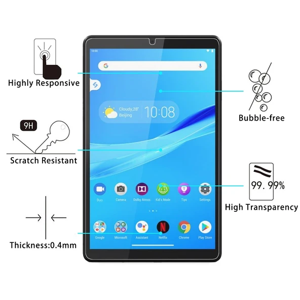 Lenovo Tab M8 Uyumlu 9H Sertlikte 04mm Patlamaya Dayanikli Cam Ekran Koruyucu - 2
