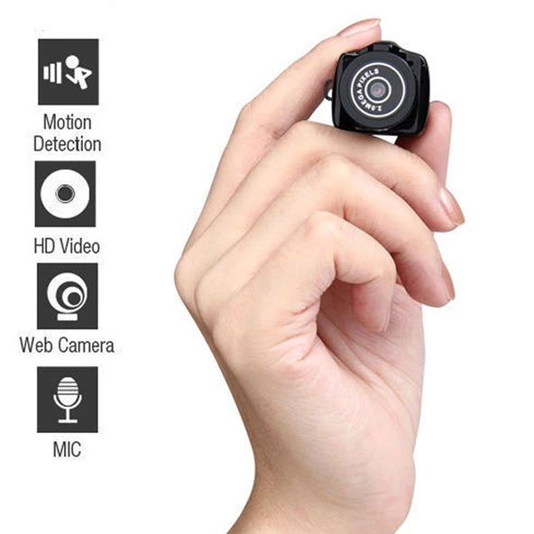 Y2000 HD Ultra Mini Dijital Video Kaydedici Kamera Siyah - 10