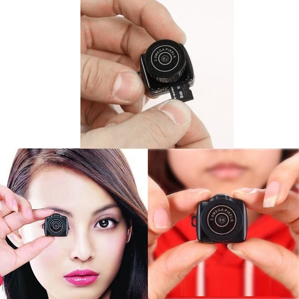 Y2000 HD Ultra Mini Dijital Video Kaydedici Kamera Siyah - 12
