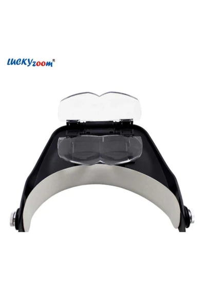 Nikula 3 Ledli Büyüteç Gözlük Kafa Büyüteci Işıklı 1.2x 1.8x 2.5x 3.5x - Resim 2