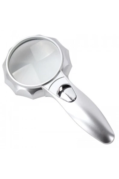 Bosile 4x 6 Led Işık Aydınlatma 75mm Optik Lens El Büyüteç