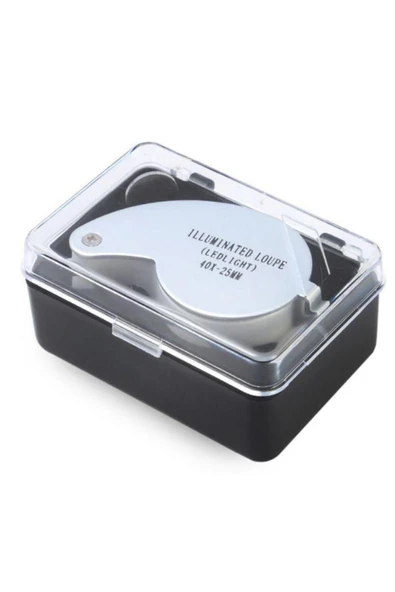 Bosile Mini 40x Lüp Led Işıklı Kuyumcu Katlanır Büyüteç Kutulu - 3