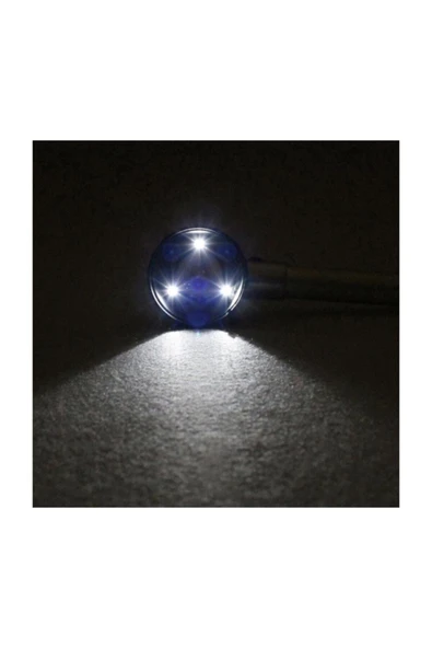 Nikula 10x Optik Ölçekli Metal El Büyüteç Cam Lens 3 Led Işıklı Fermuarlı Eva Çantalı - 3