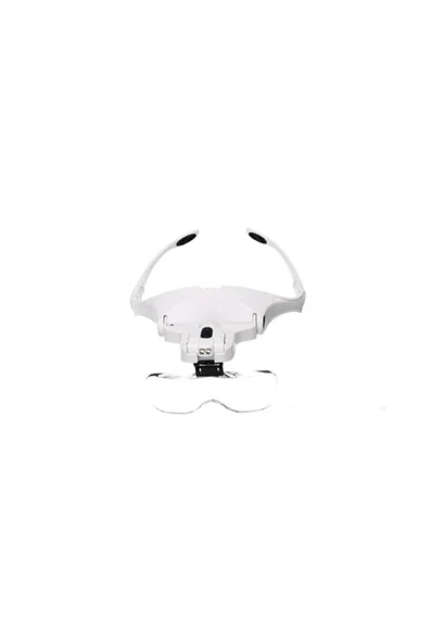 Bosile 5 Lensli 2 Led Işıklı Ayarlanabilir Gözlük Tipi Büyüteç - 1.0x - 3.5x Zoom - Üstün Kalite - 4