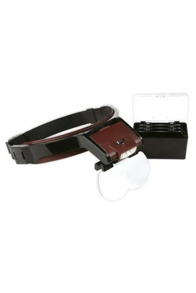 Bosile Mg81001-b Çift Lens Takmalı 4 Lensli Led Işıklı Şapka Tip Büyüteç - 2