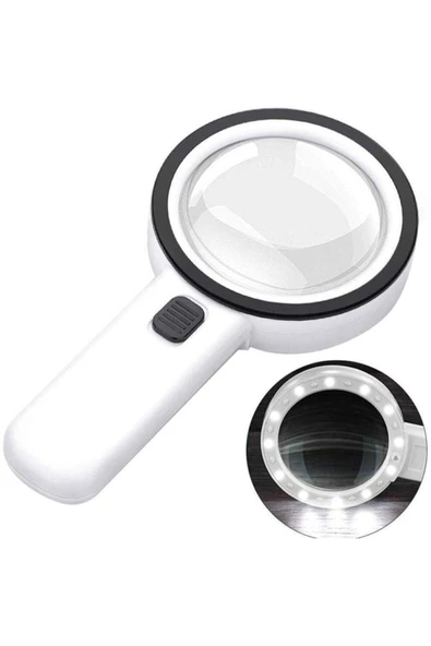Nikula 30x 95 Mm Çift Hd Optik Cam Lens El Büyüteç 1 Uv 12 Led Işıklı