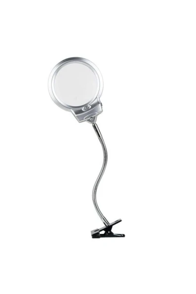 Bosile 2.5x130 Mm 5x24 Mm Led Aydınlatmalı Büyüteç,masa Üstü Metal Hortum Mandallı - 3