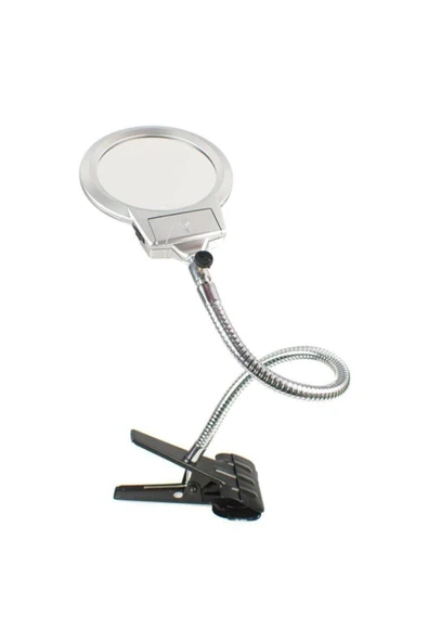 Bosile Spiralli Klipsli Büyüteç - Led Işıklı 13cm Mg15120-c