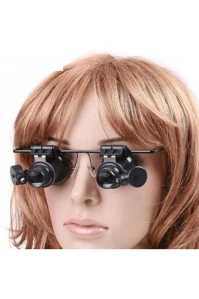 Bosile No.9892a-ıı Gözlük Tip Kuyumcu Saatçi Çift Led Işıklı 20x Büyüteci - 2