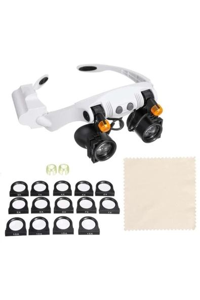 Nikula Gözlük Büyüteç Çift Led Işıklı 7 Lensli 3x 4x 5x 6x 7x 10x 15x - Resim 2