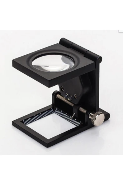 Bosile 10x Katlanır Sayaçlı Metal Lüp 28mm 2 Led Işıklı Büyüteç Tekstil