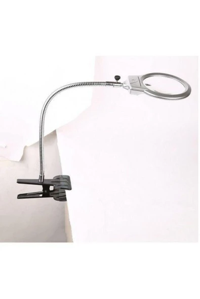 Bosile Mandallı Metal Hortumlu Masa Üstü Büyüteç 130 Mm - 4