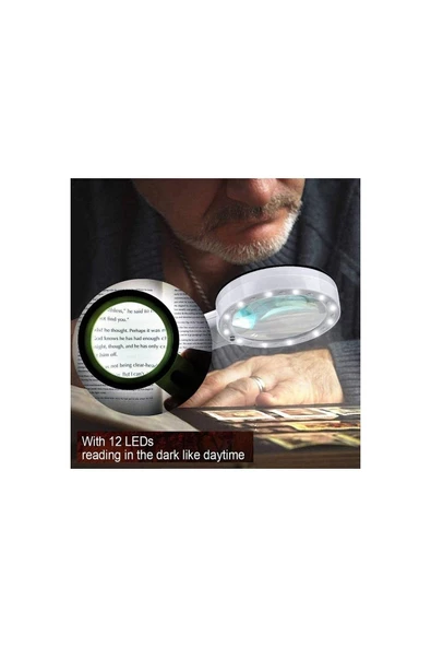 Nikula 30x 95 mm Çift Hd Optik Cam Lens El Büyüteç 1 Uv 12 Led Işıklı - 2