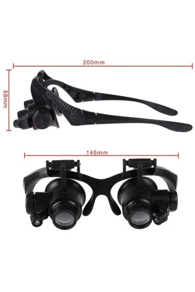 Nikula Gözlük Modeli Çok Yakın Kullanımlı Tamir Gözlüğü 10x 15x 20x 25x Lensli Ve Işıklı - 2