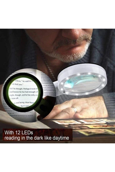 Nikula 30x 95 Mm Çift Hd Optik Cam Lens El Büyüteç 1 Uv 12 Led Işıklı - 2