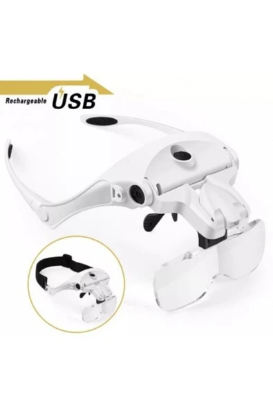 Nikula Şarjlı Gözlük Büyüteç Çalışma Büyüteci 5 Lensli - 2