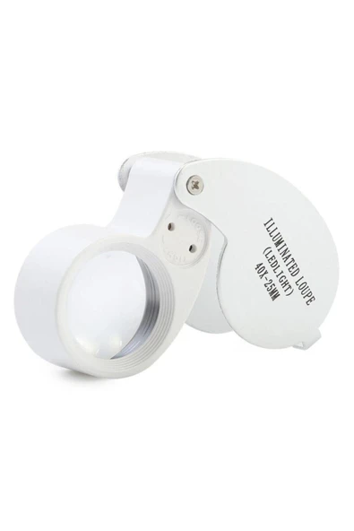 Bosile Mini 40x Lüp Led Işıklı Kuyumcu Katlanır Büyüteç Kutulu - 5