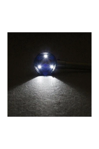 Bosile 10x Optik Ölçekli Metal El Büyüteç Cam Lens 3 Led Işıklı Fermuarlı Eva Çantalı - 3