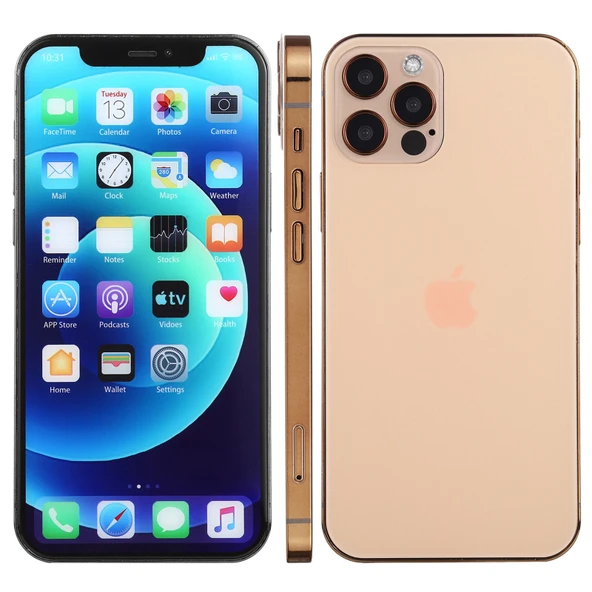 iPhone 12 Pro Max Sahte Gösterim Modeli Renkli Ekran Altın