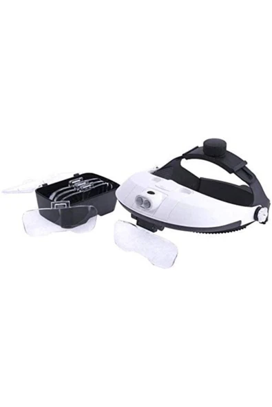 Bosile Işıklı Kafa Büyüteci Tamirci Büyüteci 5 Lensli Mg-81001h